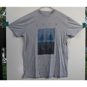 Quiksilver Waves Ocean Beach Gray T-Shirt Size L
